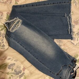 Vaquera wide leg high waisted jeans